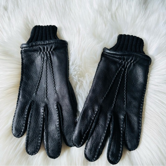 GAP Men’s Leather Gloves L Black - Picture 1 of 9